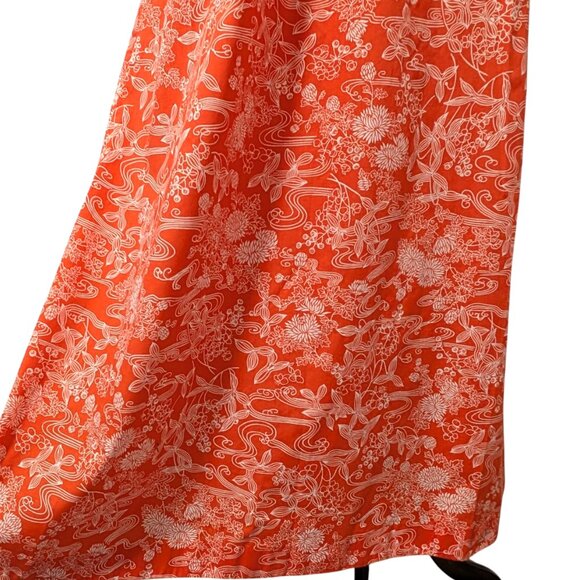 Vintage Mei Jan Of Hawaii Womens Size 10 Orange Aloha Tropical S/S Pocket Dress - Picture 7 of 12